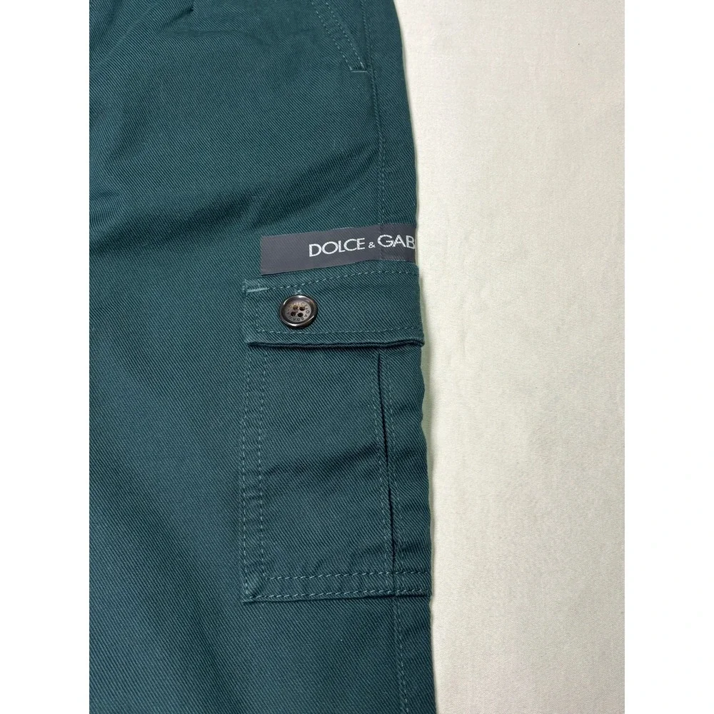 Dolce & Gabbana Kids Teal Green Cargo Pants Zipper Hem Size 6 W22 L18 L43P70‎